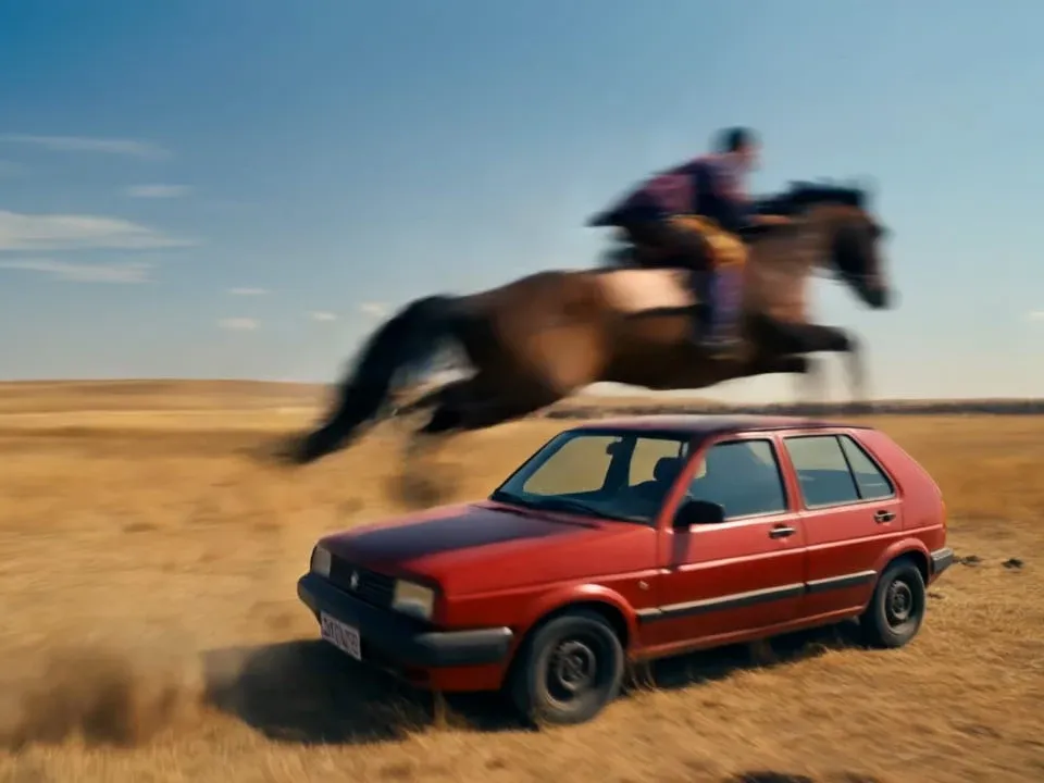OpenArt surreal horse jump still frame